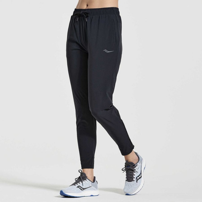 Black Saucony Boston Woven Women\'s Pants | Philippines S78526-Z51