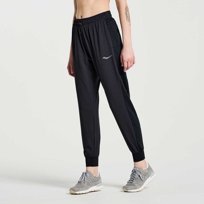 Black Saucony Boston Woven Women's Pants | Philippines S51698-L95