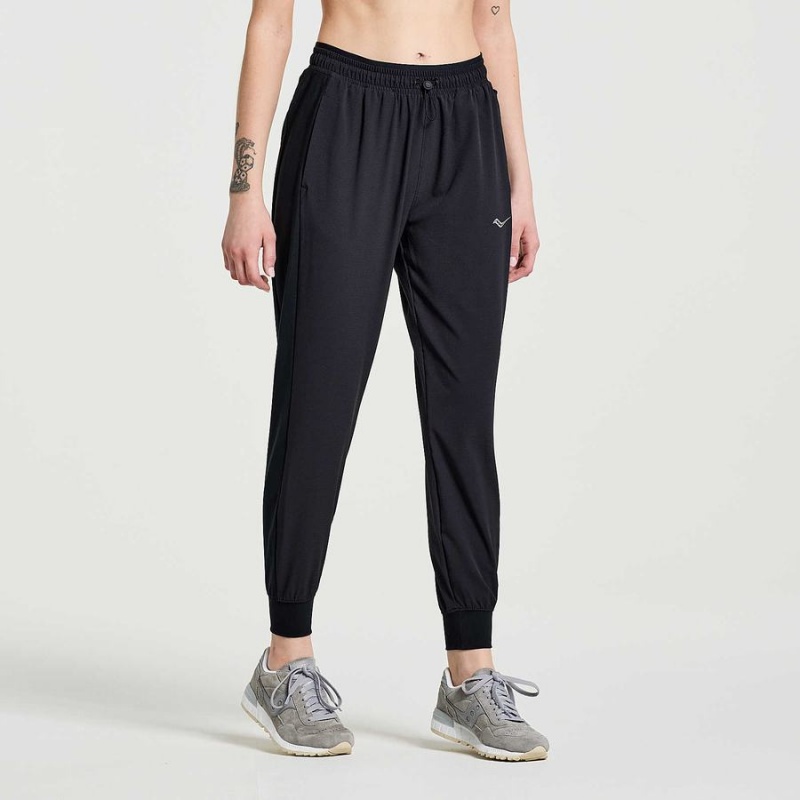 Black Saucony Boston Woven Women's Pants | Philippines S51698-L95