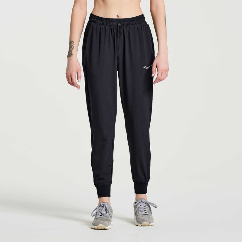 Black Saucony Boston Woven Women\'s Pants | Philippines S51698-L95