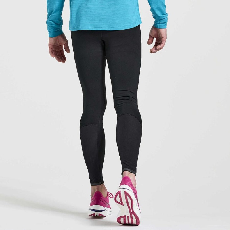 Black Saucony Boulder Wind Men's Tight | Philippines S35164-E52