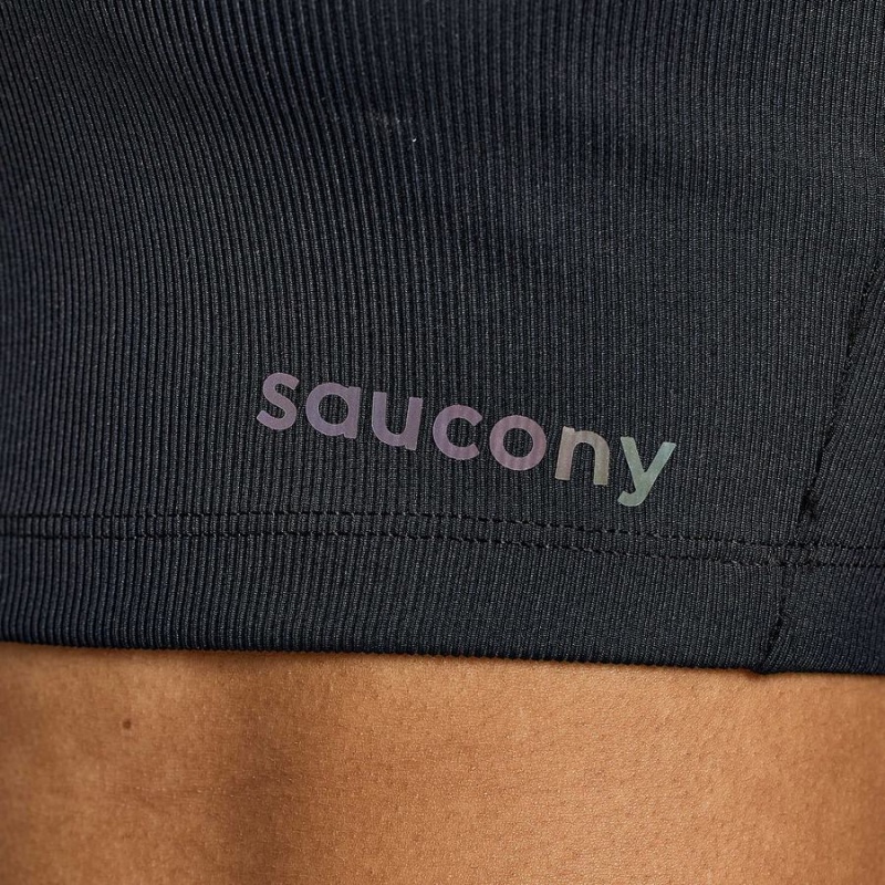 Black Saucony Elevate Crop Women's Tops | Philippines S28715-S79