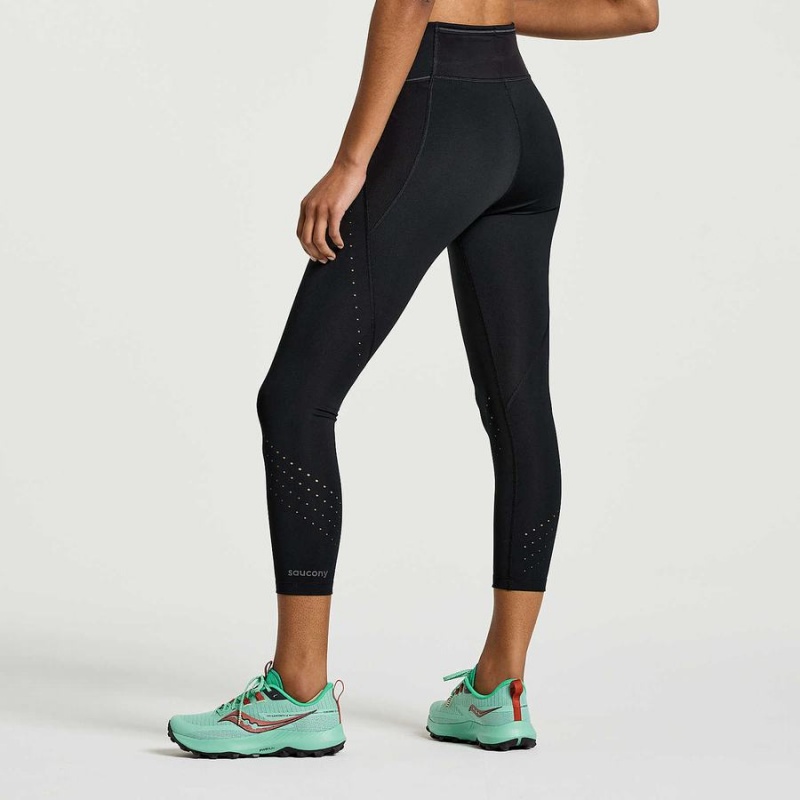 Black Saucony Explorer Utility Crop Women's Tight | Philippines S26983-N20