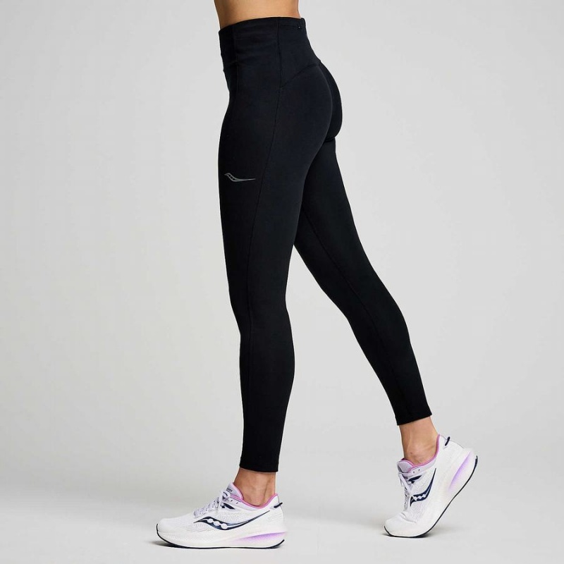 Black Saucony Fortify 7/8 Women's Tight | Philippines S34627-L32