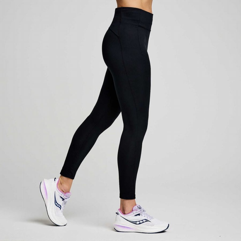 Black Saucony Fortify 7/8 Women's Tight | Philippines S34627-L32