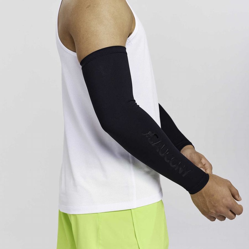 Black Saucony Fortify Arm Sleeves Men\'s Arm Warmer | Philippines S30257-C92