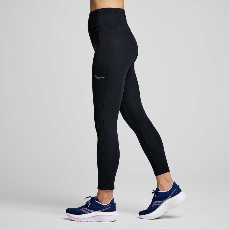 Black Saucony Fortify Crop Women's Tight | Philippines S82356-P59