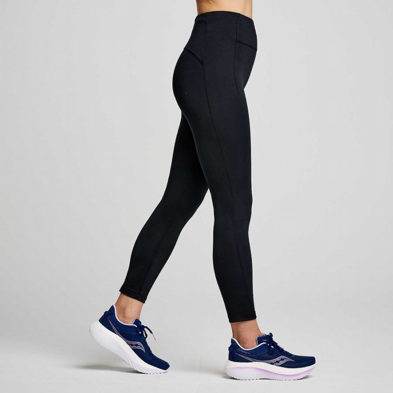 Black Saucony Fortify Crop Women's Tight | Philippines S82356-P59