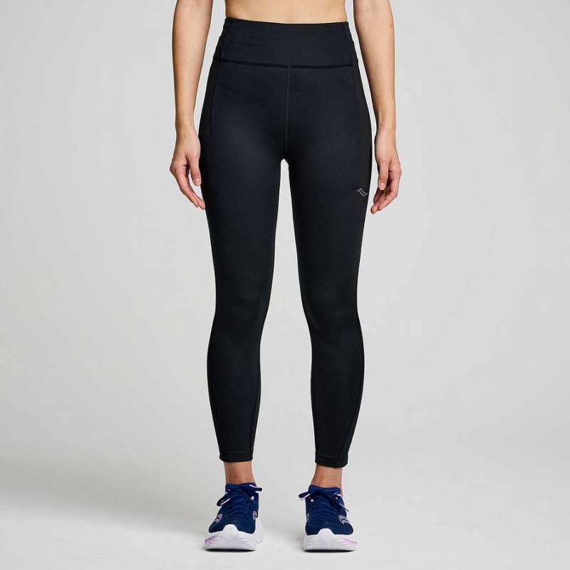 Black Saucony Fortify Crop Women\'s Tight | Philippines S82356-P59