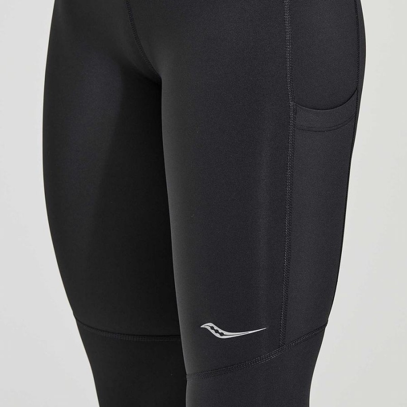 Black Saucony Fortify Crop Women's Tight | Philippines S30746-N23