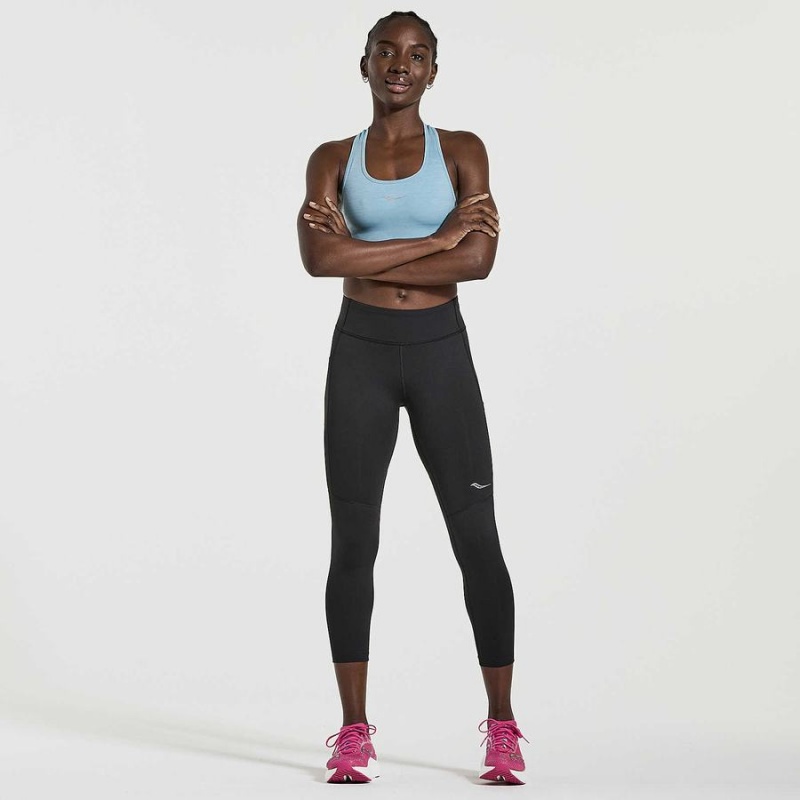 Black Saucony Fortify Crop Women's Tight | Philippines S30746-N23