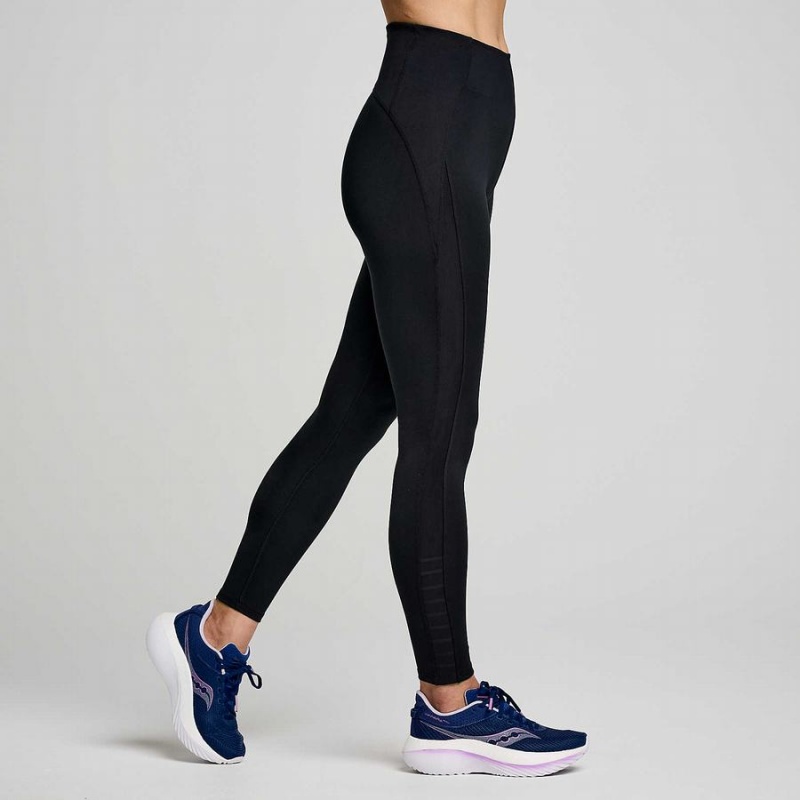 Black Saucony Fortify Viz Women's Tight | Philippines S67039-L31