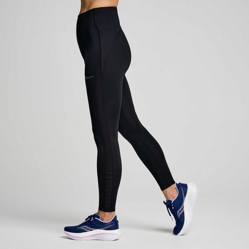 Black Saucony Fortify Viz Women's Tight | Philippines S67039-L31