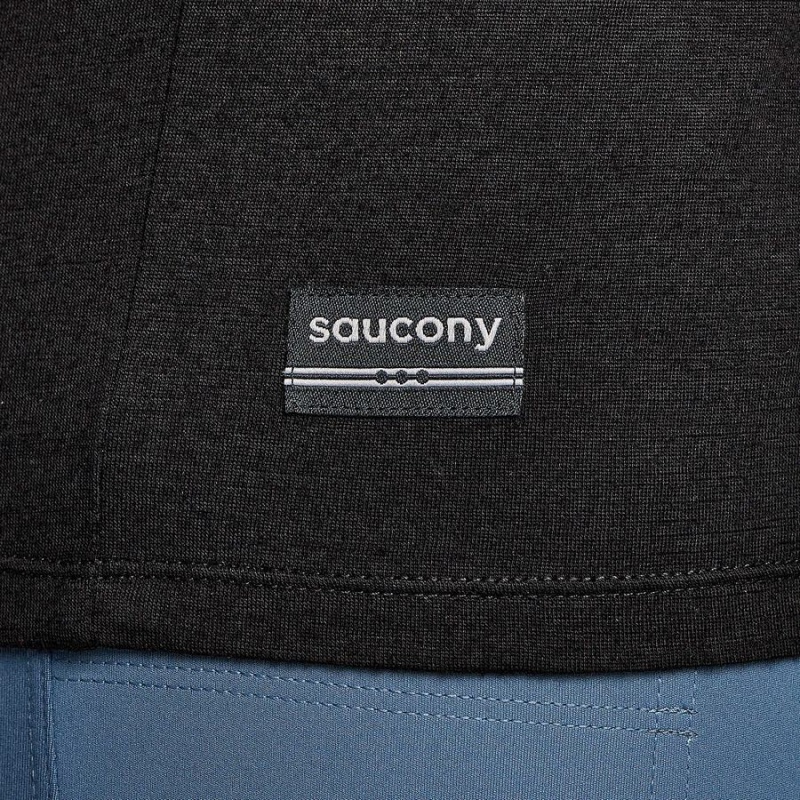 Black Saucony Peregrine Merino Long Sleeve Men's T Shirts | Philippines S84962-H17