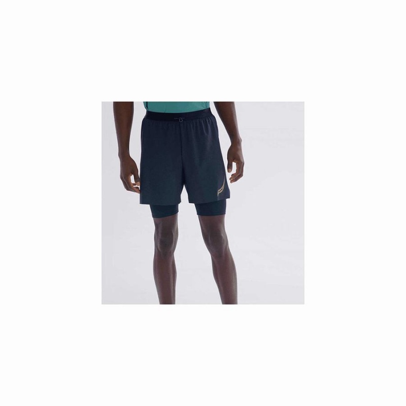 Black Saucony Pinnacle 2-in-1 Men's Shorts | Philippines S46793-X56