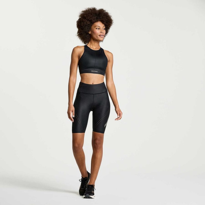 Black Saucony Pinnacle Bra Top Women's Bras | Philippines S32468-W98