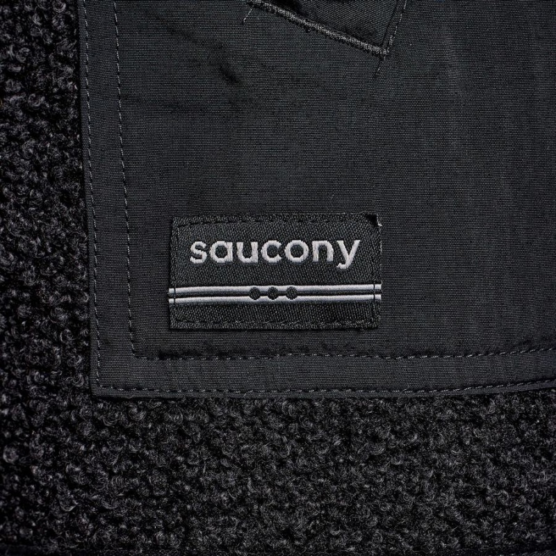 Black Saucony Recovery Sherpa Men's Pullover | Philippines S95207-U64