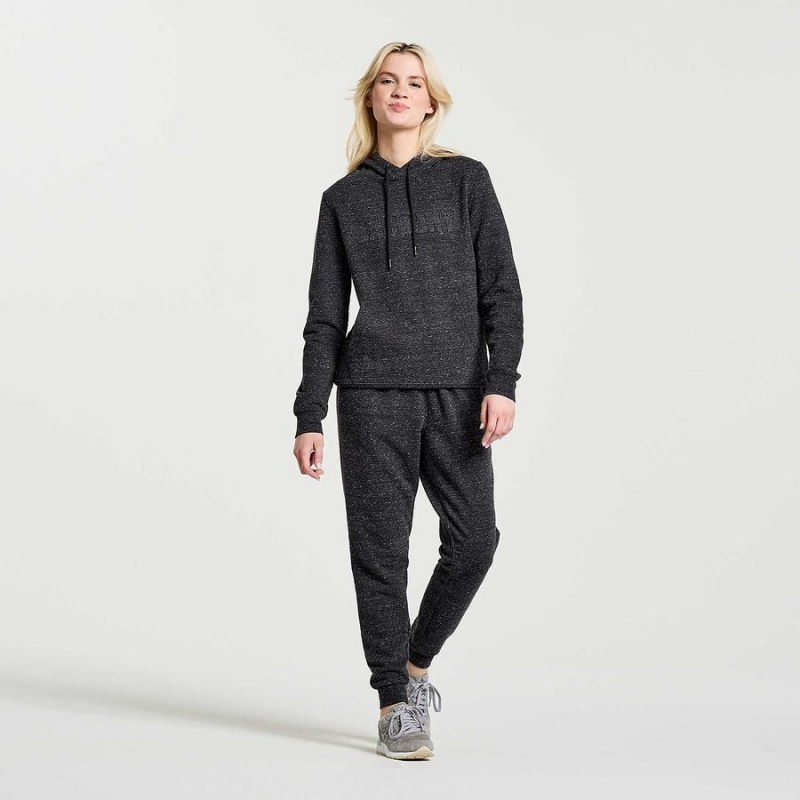 Black Saucony Rested Women's Hoodie | Philippines S25643-P40