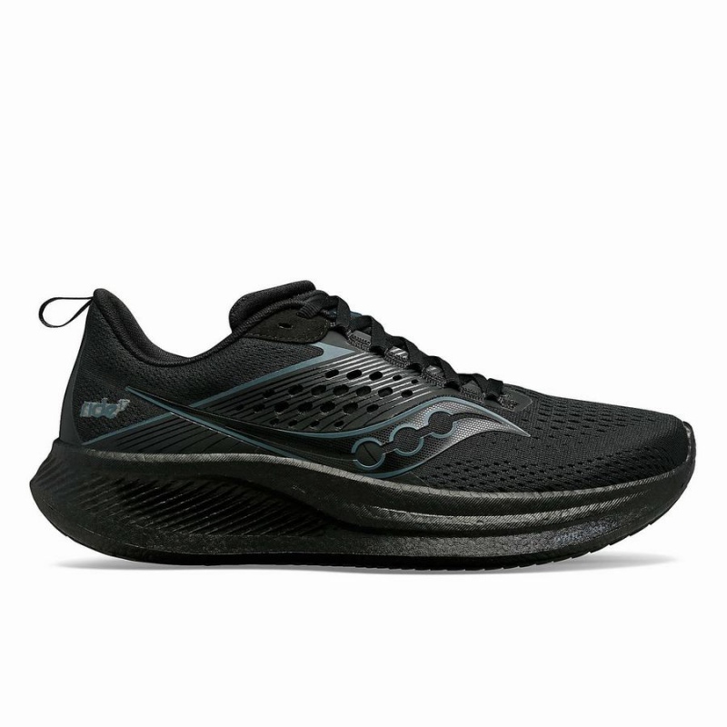 Black Saucony Ride 17 Men\'s Running Shoes | Philippines S51472-V01