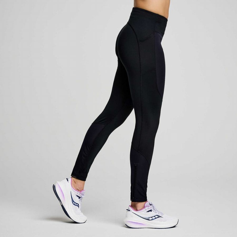 Black Saucony Runshield Women's Tight | Philippines S08291-D62