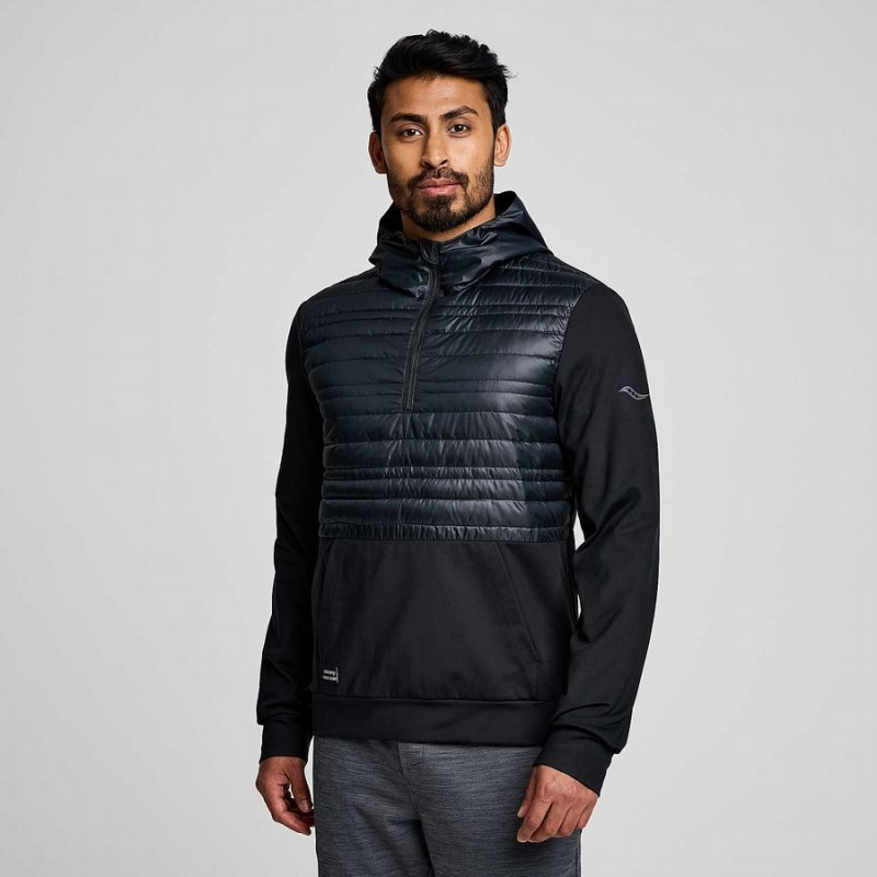 Black Saucony Solstice Oysterpuff Hoody Men\'s Jackets | Philippines S28061-S86