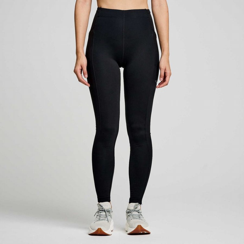 Black Saucony Solstice Women\'s Tight | Philippines S49750-W47