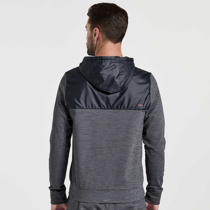 Black Saucony Solstice Zip Hoody Men's Tops | Philippines S90824-X39