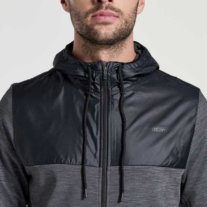 Black Saucony Solstice Zip Hoody Men's Tops | Philippines S90824-X39