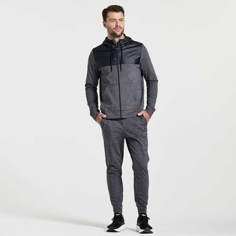 Black Saucony Solstice Zip Hoody Men's Tops | Philippines S90824-X39