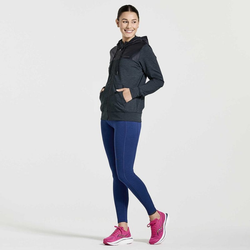 Black Saucony Solstice Zip Hoody Women's Tops | Philippines S58437-H60