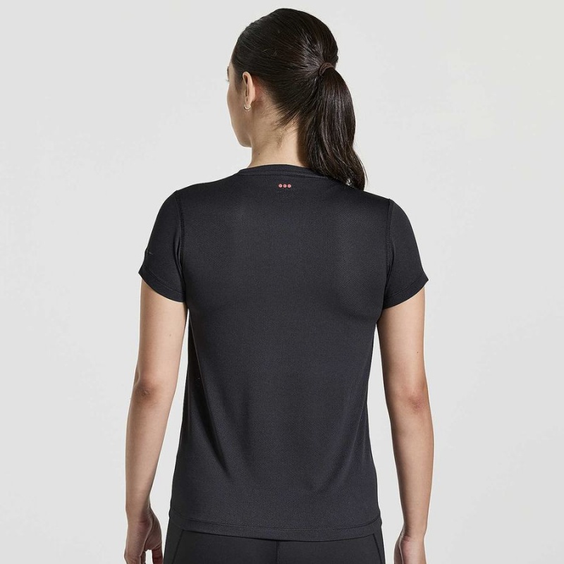 Black Saucony Stopwatch Graphic Short Sleeve Women's T Shirts | Philippines S31970-D76