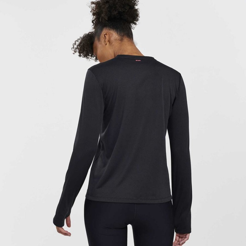 Black Saucony Stopwatch Long Sleeve Women's T Shirts | Philippines S57829-M10