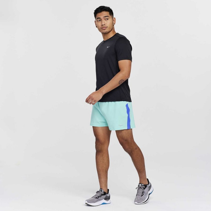 Black Saucony Stopwatch Short Sleeve Men's T Shirts | Philippines S96254-T35