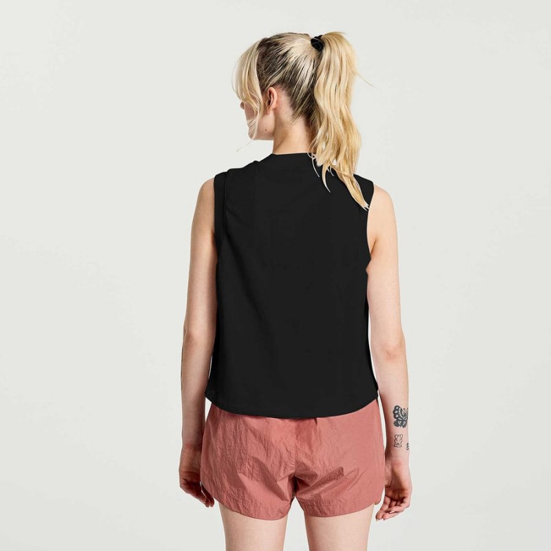 Black Saucony Unwind Sleeveless Women's Tops | Philippines S80364-H17