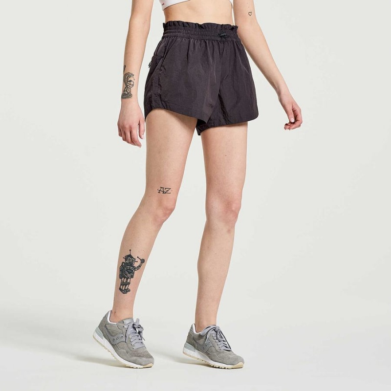 Black Saucony Unwind Women's Shorts | Philippines S63849-G27