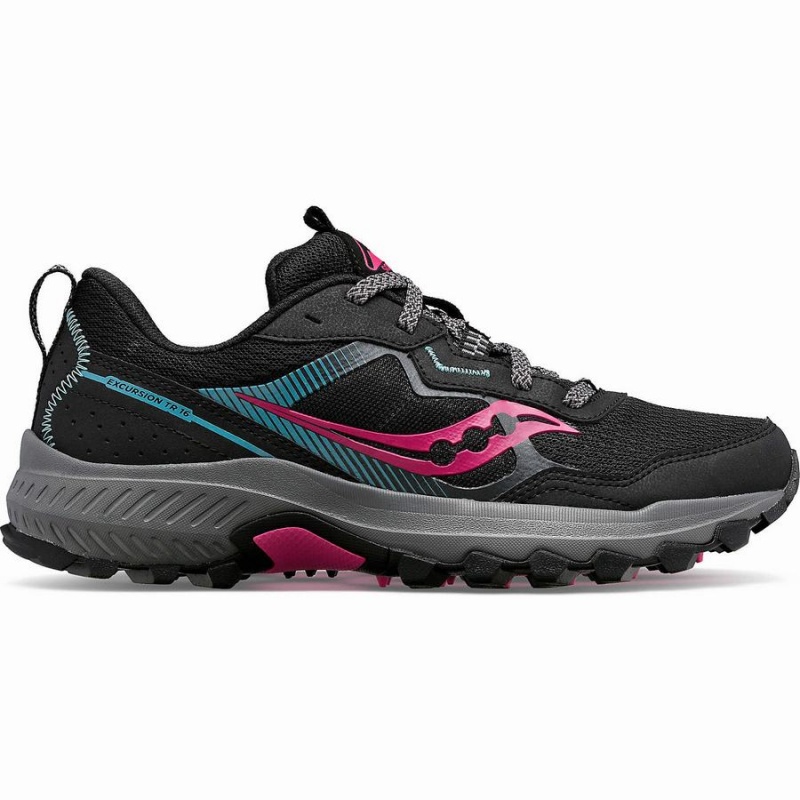 Black / Fuchsia Saucony Excursion TR16 Wide Women\'s Trail Running Shoes | Philippines S37218-Y36