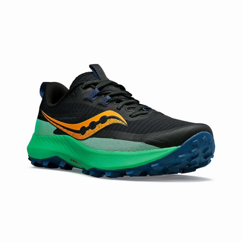 Black / Green Saucony Peregrine 13 Men's Running Shoes | Philippines S30892-X48