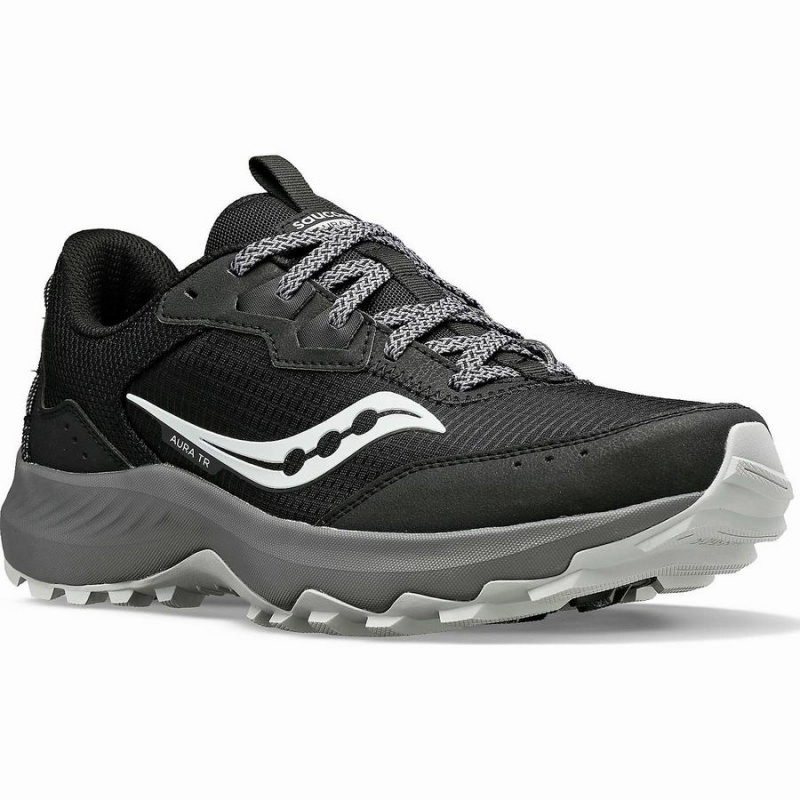 Black / Grey Saucony Aura TR Men's Running Shoes | Philippines S53746-Y84