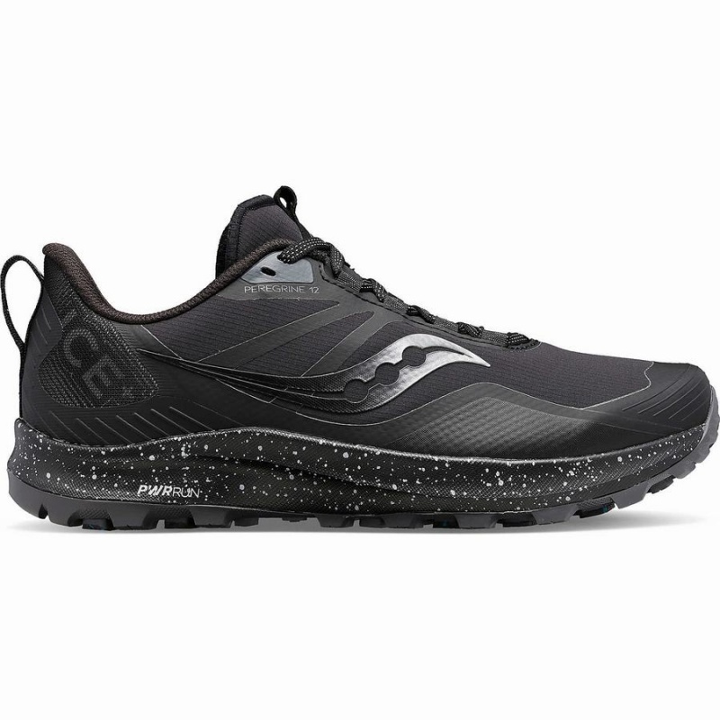 Black / Grey Saucony Peregrine ICE+ 3 Men\'s Running Shoes | Philippines S28340-P98