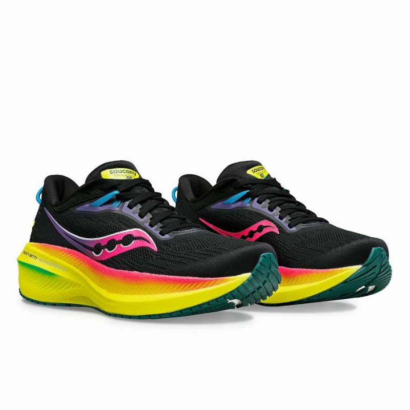 Black / Pink Saucony X Sweaty Betty Triumph 21 Women's Running Shoes | Philippines S50412-Q65