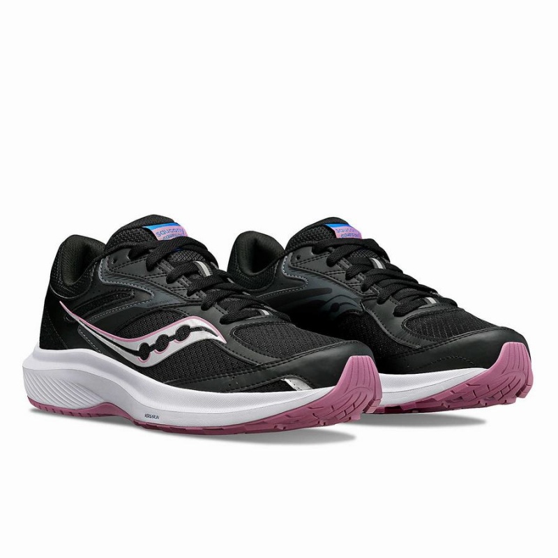 Black / Purple Saucony Cohesion 17 Wide Women's Running Shoes | Philippines S63509-P79