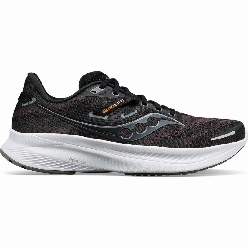 Black / White Saucony Guide 16 Men\'s Running Shoes | Philippines S05637-K46