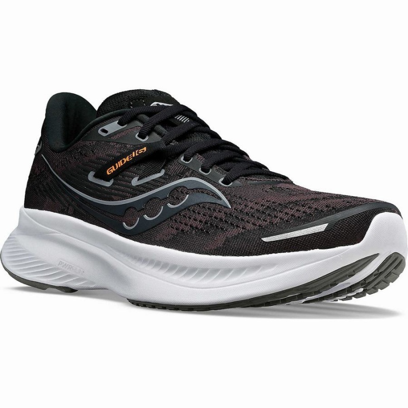 Black / White Saucony Guide 16 Wide Men's Running Shoes | Philippines S90367-F10