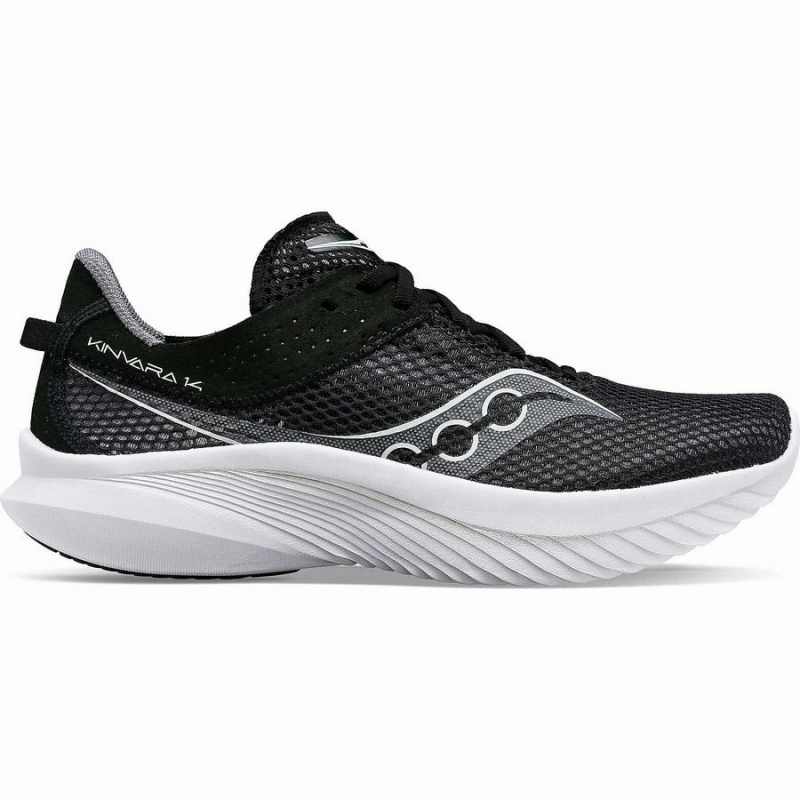 Black / White Saucony Kinvara 14 Wide Men\'s Running Shoes | Philippines S47108-M05