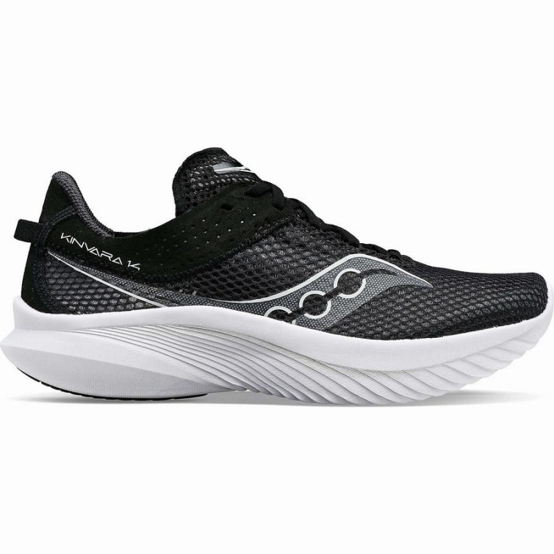 Black / White Saucony Kinvara 14 Wide Women\'s Running Shoes | Philippines S71835-N70