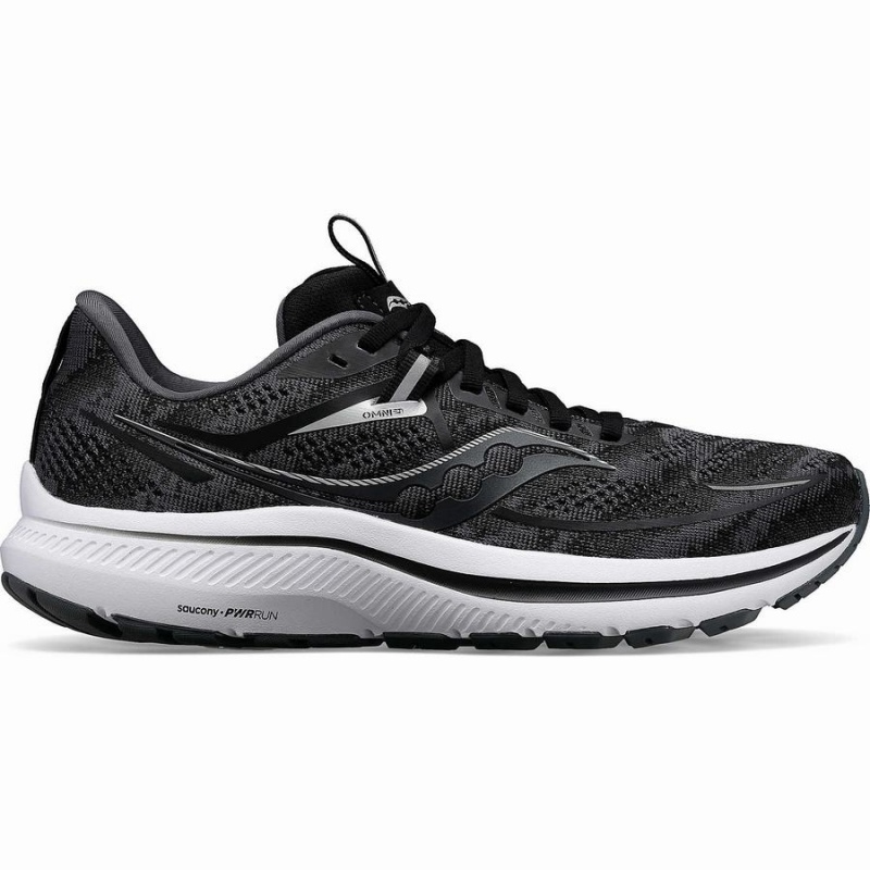 Black / White Saucony Omni 21 Wide Men\'s Running Shoes | Philippines S74520-T84