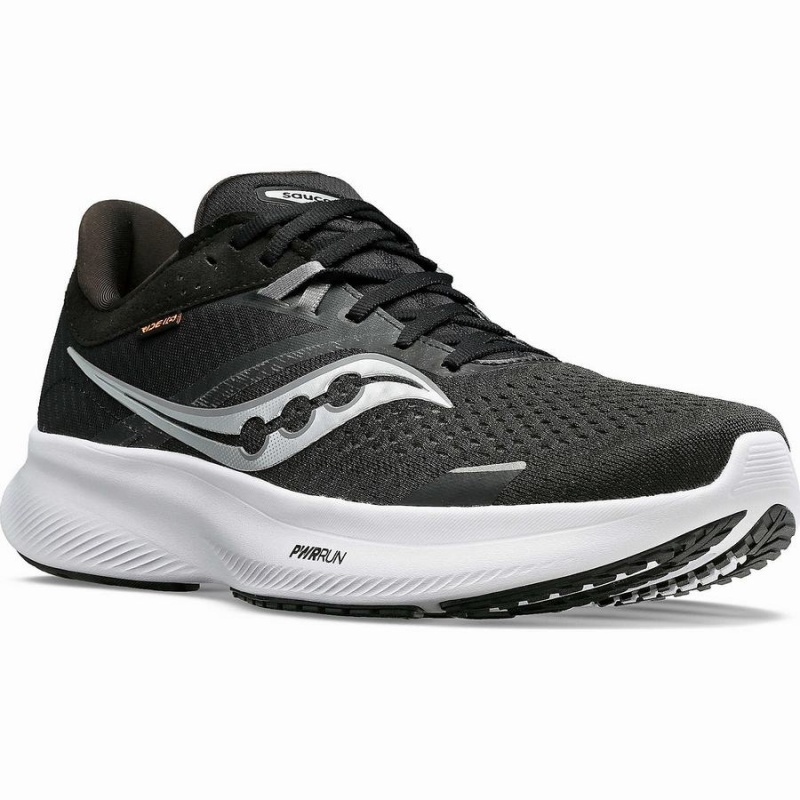 Black / White Saucony Ride 16 Men's Running Shoes | Philippines S46832-A23