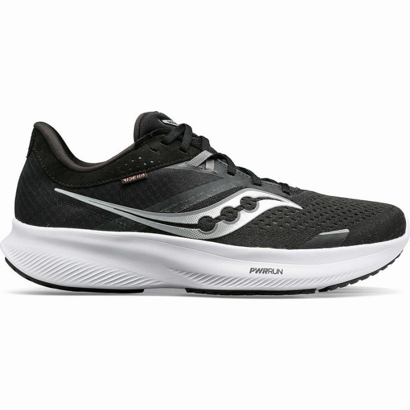 Black / White Saucony Ride 16 Wide Women\'s Running Shoes | Philippines S81453-F07