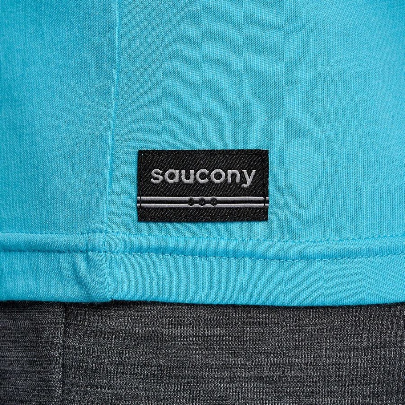 Blue Saucony Chicago Rested Men's T Shirts | Philippines S54031-Z73