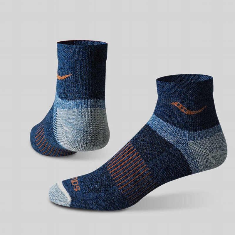 Blue Saucony Inferno Merino Wool Blend Quarter 3-Pack Women's Socks | Philippines S57249-X51